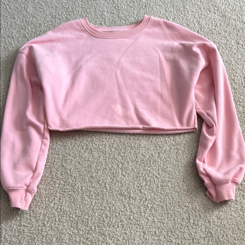 Pink Cropped Sweatshirt